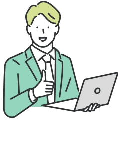 パソコンを持った男性イラスト